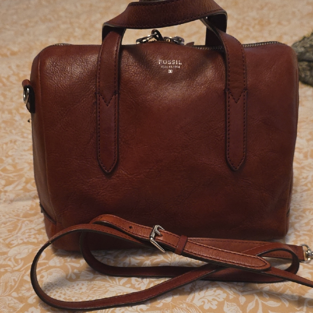 Fossil Sydney Dark Brown Leather Satchel